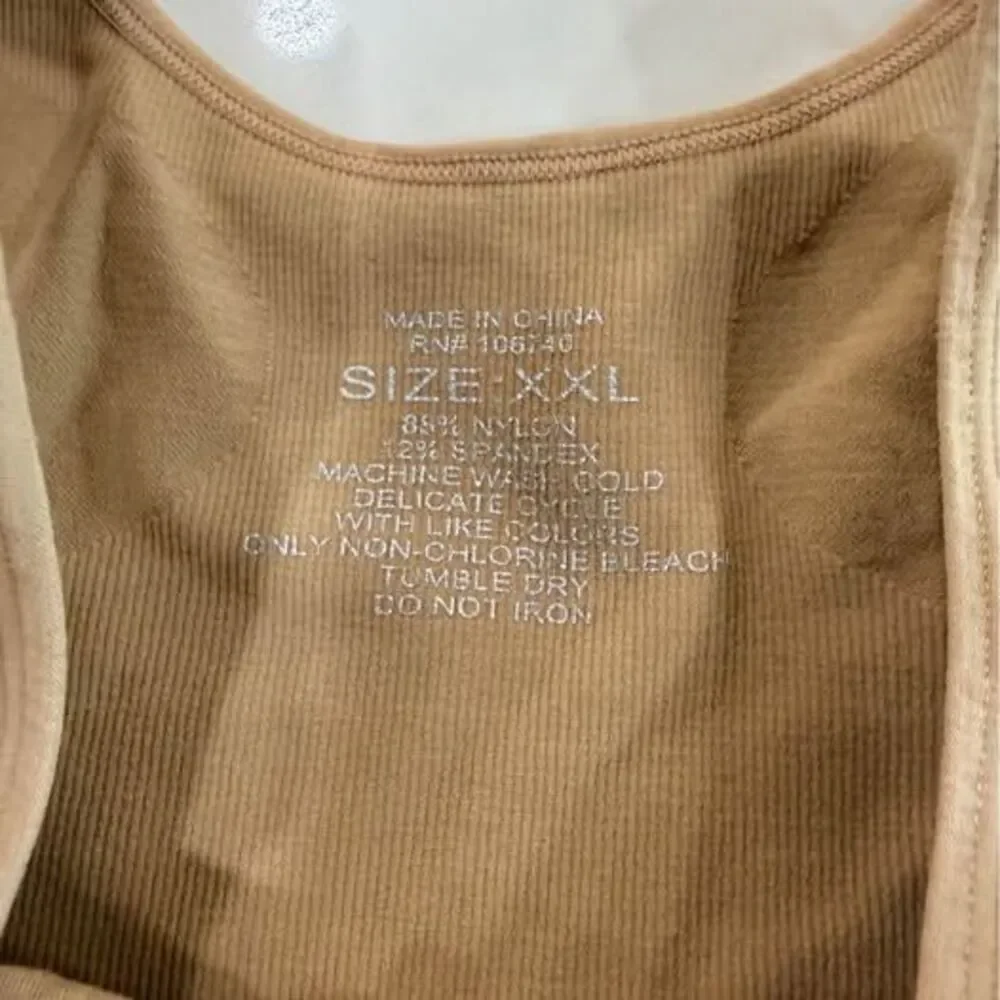 Beige shapewear tank, XXL, 12.5–17 pit to pit, 22 length, C7518